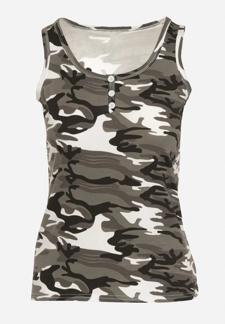 alnwick Top Gri închis de bumbac camuflaj Wiarae