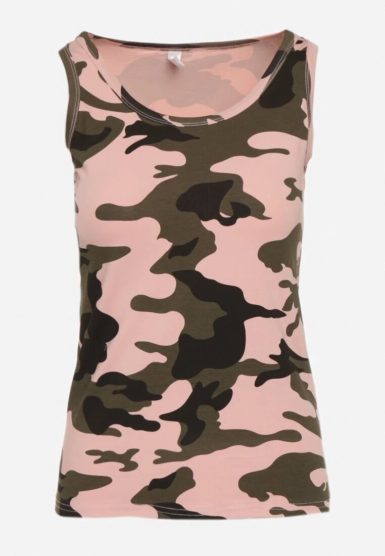 alnwick Top Roz-Verde Casual De bumbac Camuflaj Pe bretele Rissavette