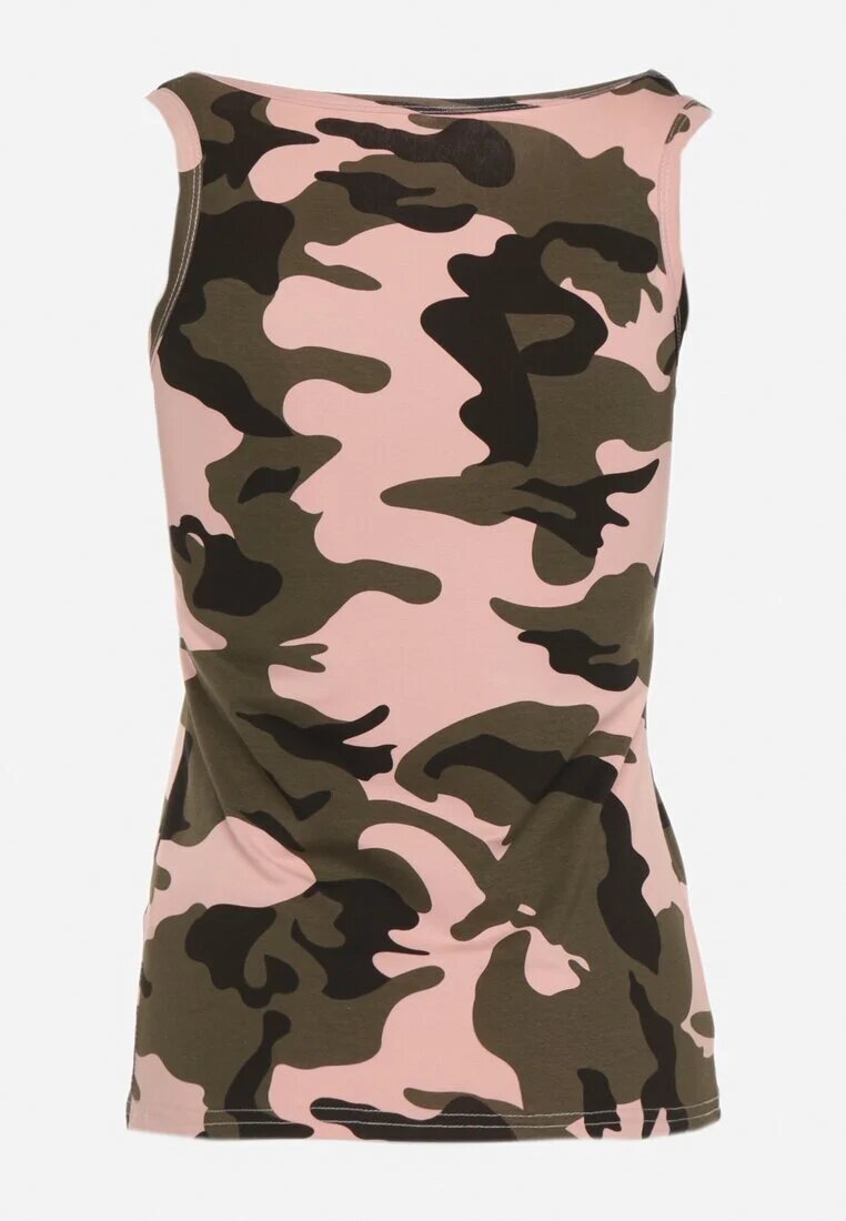 alnwick Top Roz-Verde Casual De bumbac Camuflaj Pe bretele Rissavette