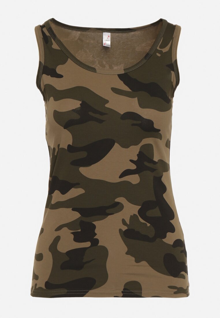 alnwick Top Verde Casual Din bumbac Camuflaj Cu bretele Rissavette