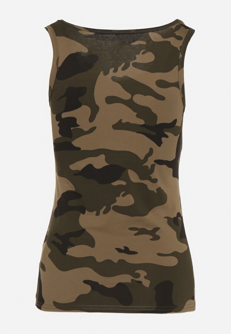 alnwick Top Verde Casual Din bumbac Camuflaj Cu bretele Rissavette