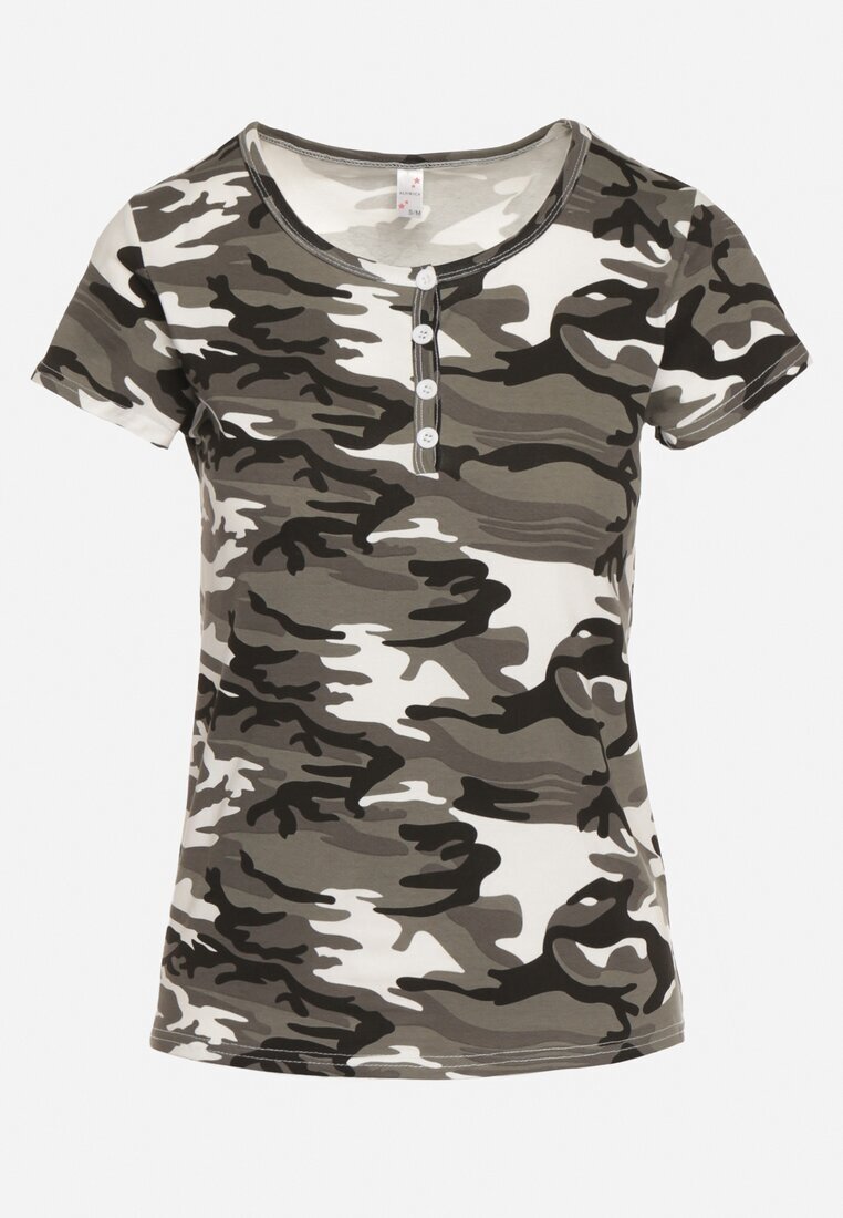 alnwick Tricou Gri închis din bumbac camuflaj Navaria