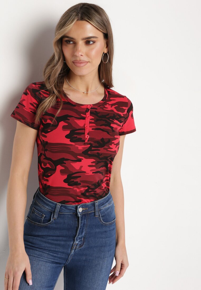 alnwick Tricou roșu de bumbac camuflaj Navaria