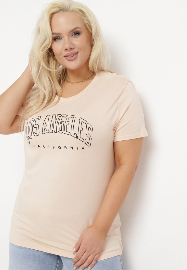 alnwick Tricou Roz cu Inscripție Decorativă Elimetis