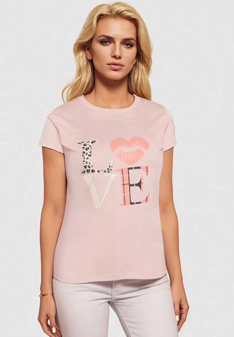 alnwick Tricou roz deschis cu mânecă scurtă și imprimeu decorativ Testolene