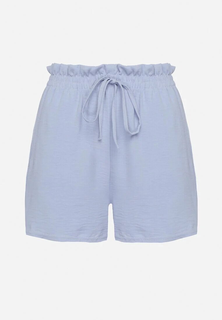 ambitionfly Pantaloni scurți Albaștri cu talie înaltă și șnur decorativ Milnella
