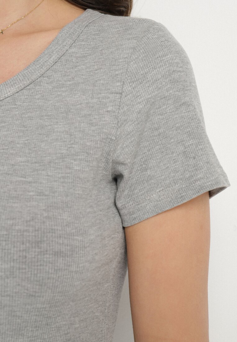 ambitionfly Tricou Gri Vâscoză în Stil Clasic Belreti