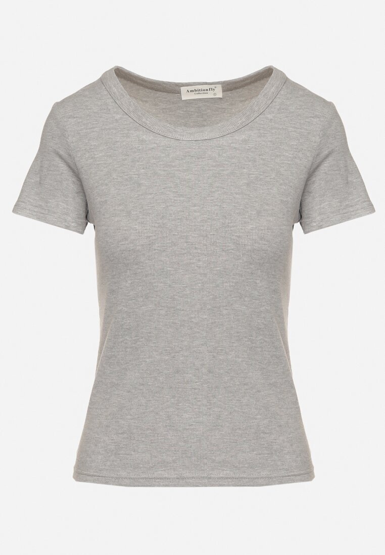 ambitionfly Tricou Gri Vâscoză în Stil Clasic Belreti