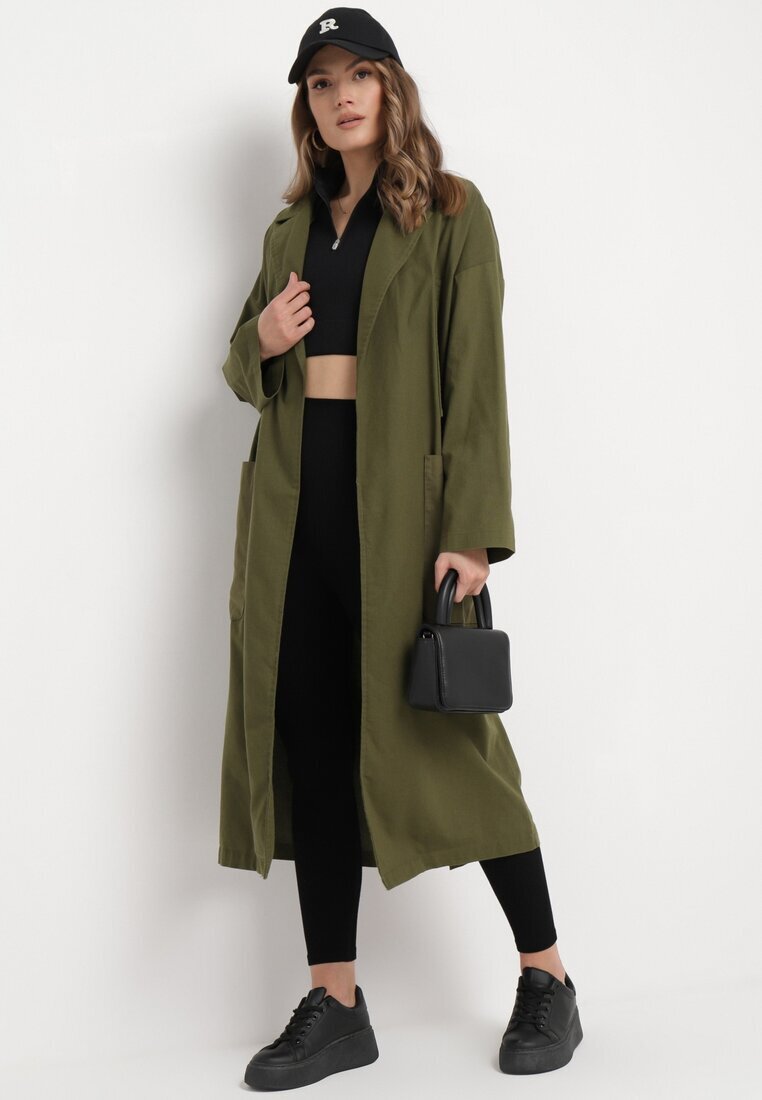 ann gissy Palton Verde Oversize cu Cordon Ziyanna