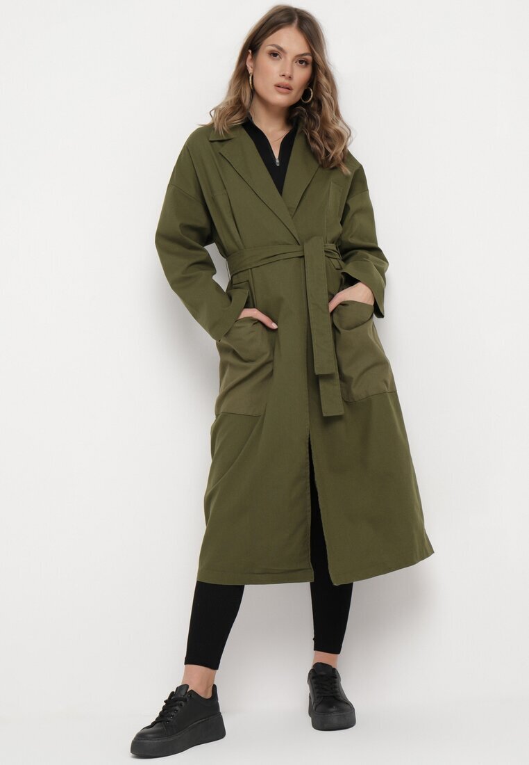 ann gissy Palton Verde Oversize cu Cordon Ziyanna