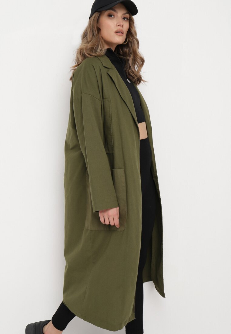 ann gissy Palton Verde Oversize cu Cordon Ziyanna