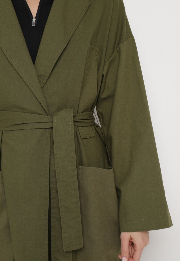 ann gissy Palton Verde Oversize cu Cordon Ziyanna