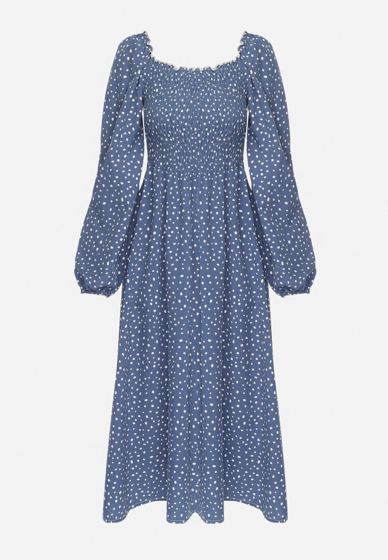 ann gissy Rochie bleumarin evazată midi cu buline Farnai