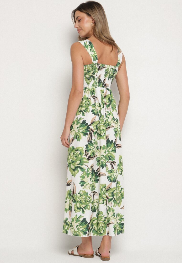 ann gissy Rochie Cloș Verde cu Vâscoză cu Imprimeu Floral Nilarune