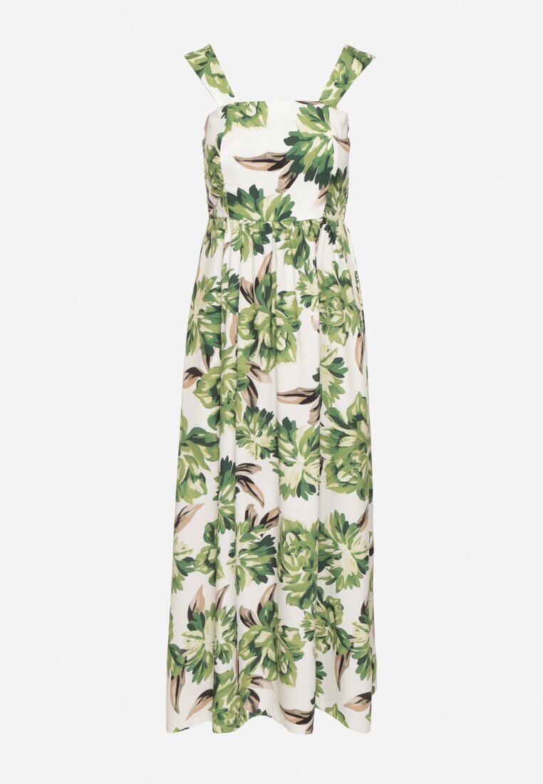 ann gissy Rochie Cloș Verde cu Vâscoză cu Imprimeu Floral Nilarune