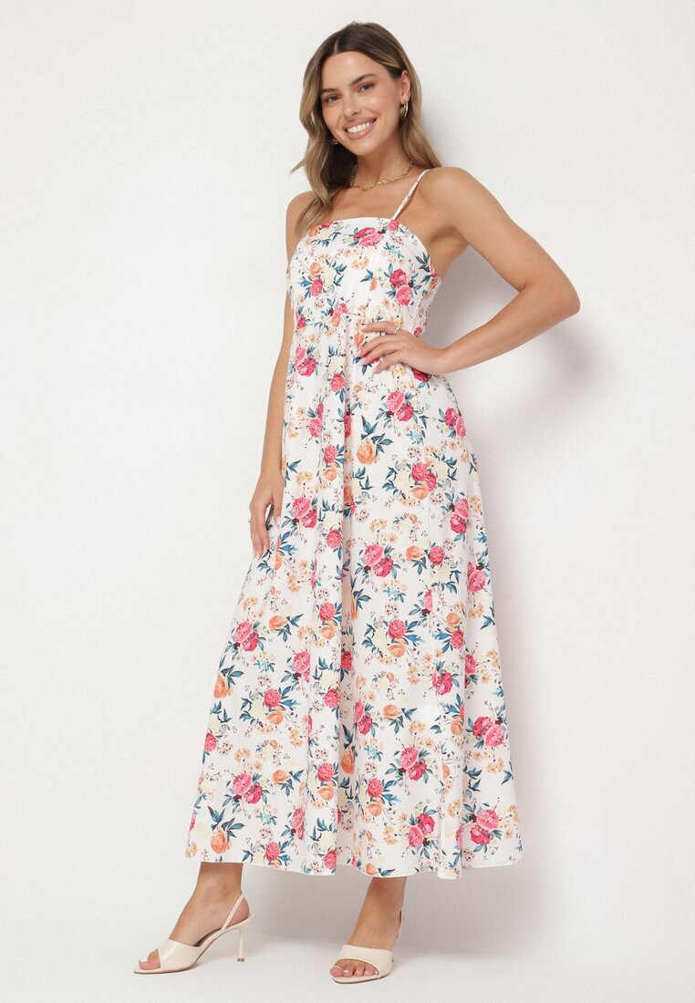 ann gissy Rochie Roz din Viscoză cu croială evazată cu imprimeu floral Nalorene