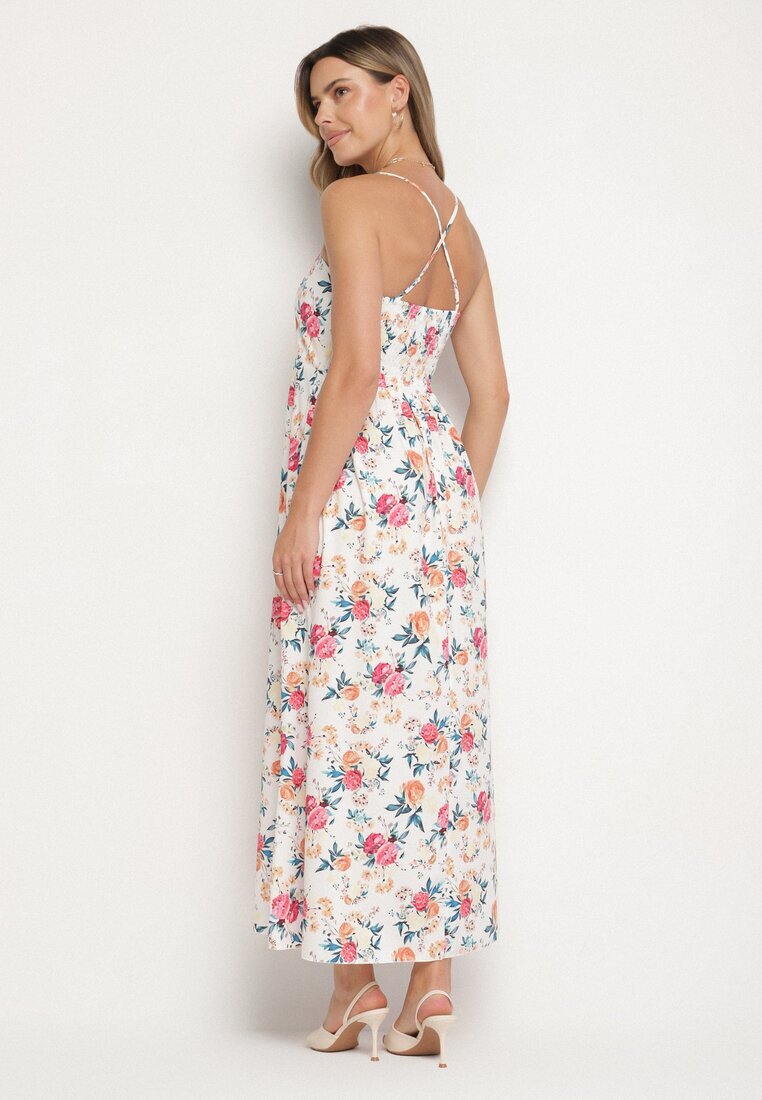 ann gissy Rochie Roz din Viscoză cu croială evazată cu imprimeu floral Nalorene