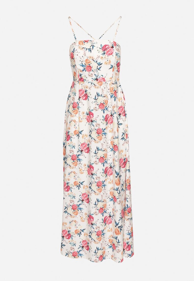 ann gissy Rochie Roz din Viscoză cu croială evazată cu imprimeu floral Nalorene