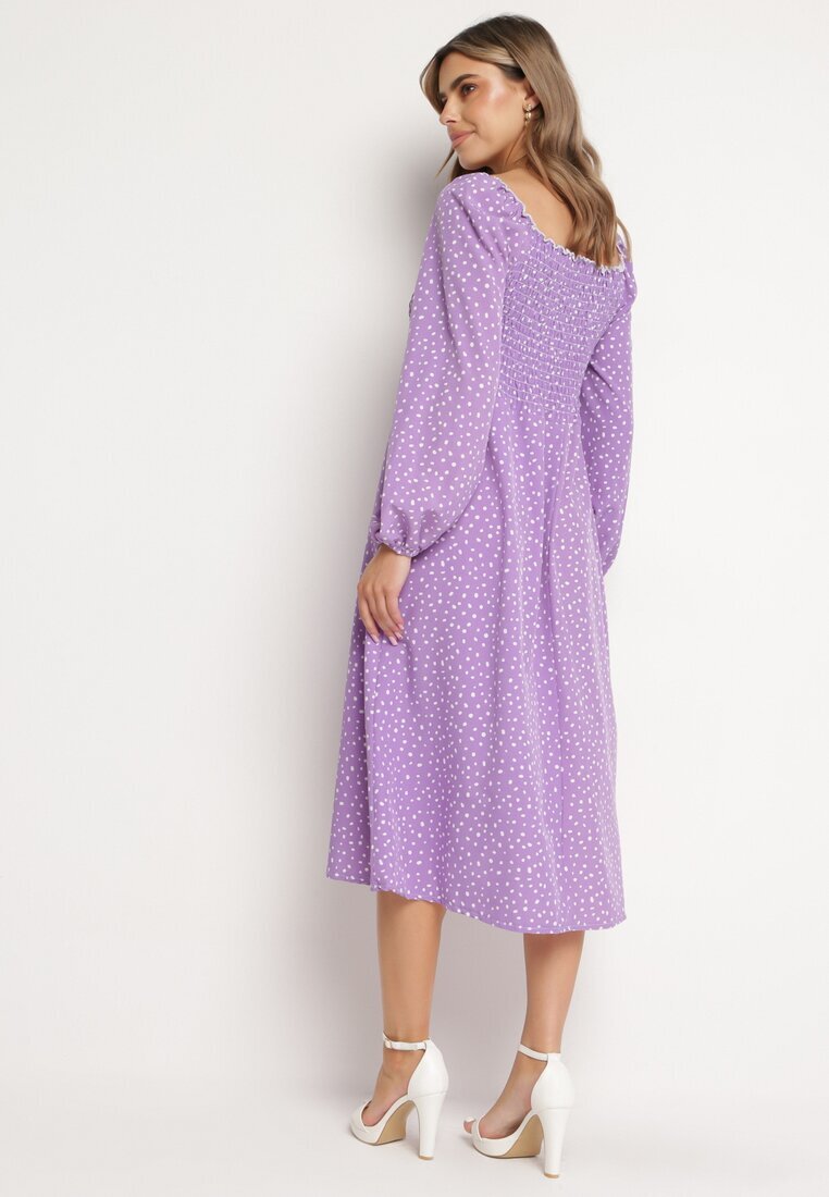 ann gissy Rochie Violet Evazată Midi în buline Farnai