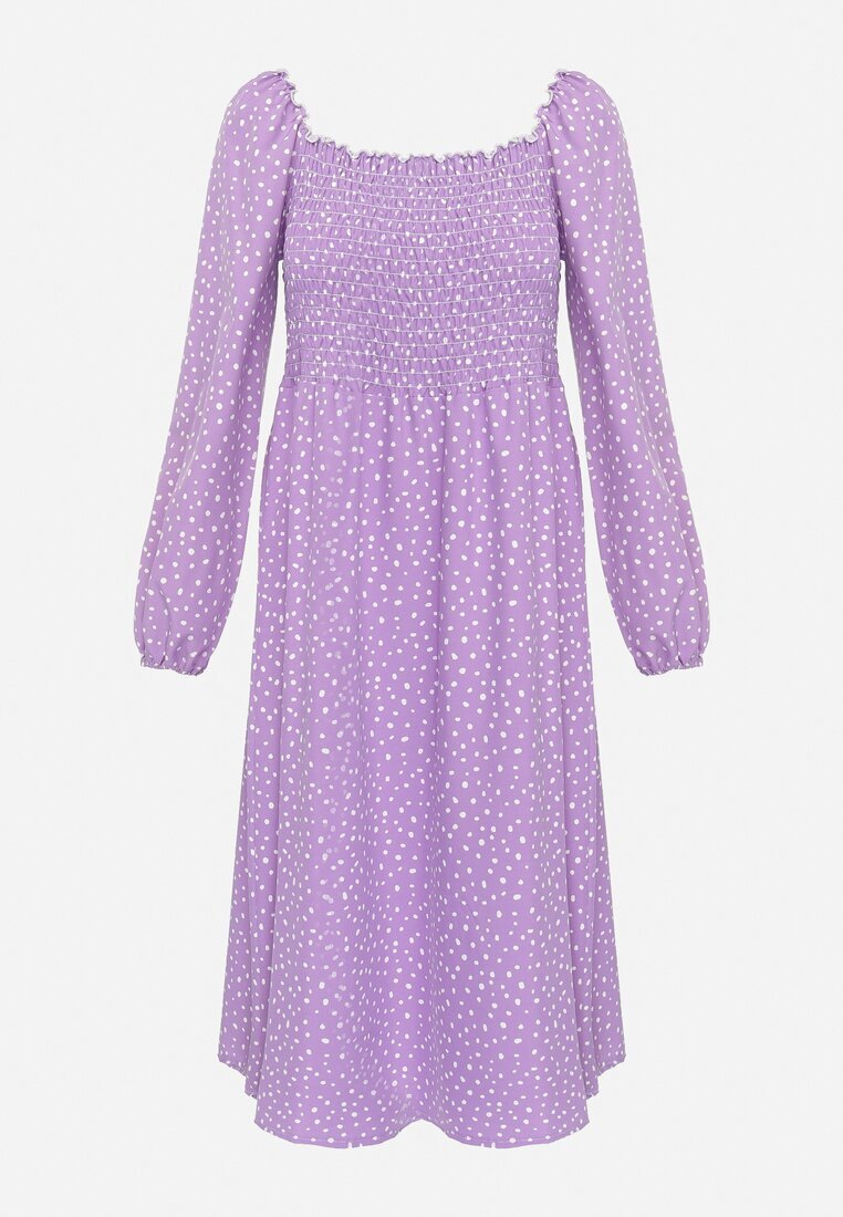 ann gissy Rochie Violet Evazată Midi în buline Farnai