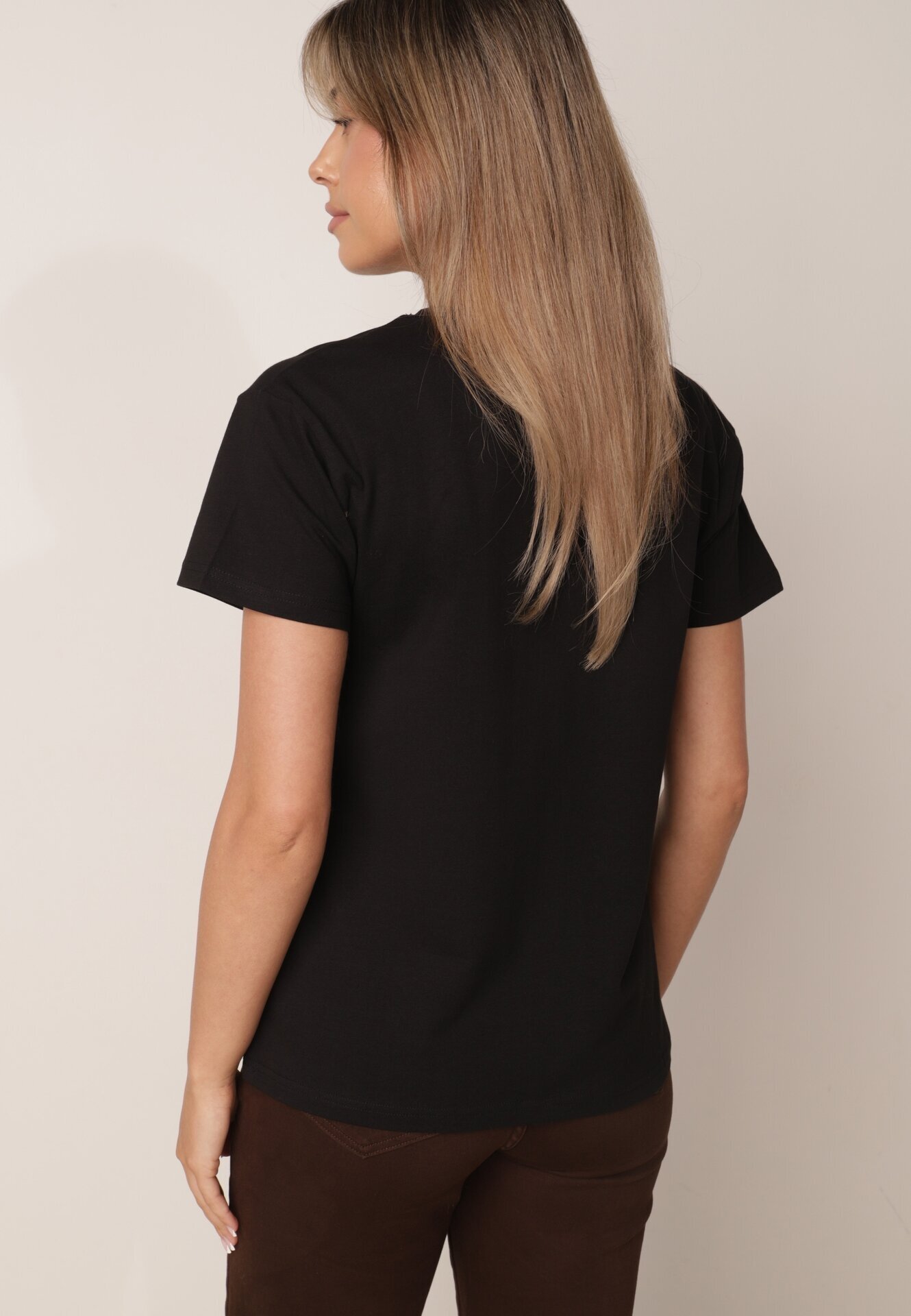ann gissy Tricou Negru Din Bumbac cu Croială Clasică Iridessae