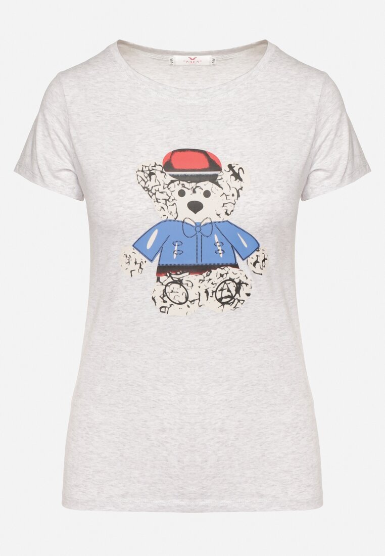 aosen Tricou Cenușiu din bumbac cu imprimeu Rusolia