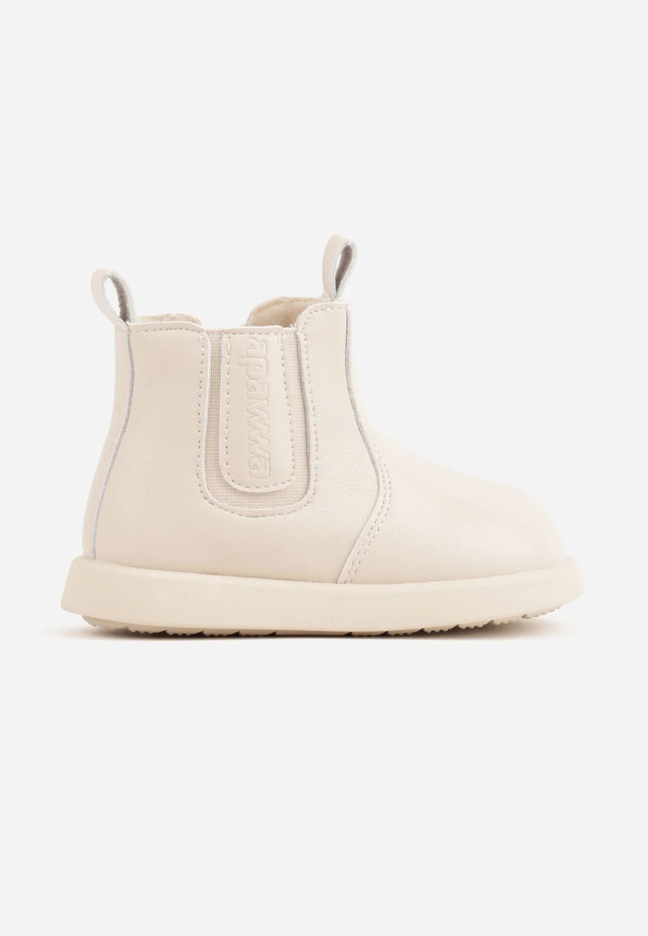 apawwa Botine Casual în Stil Chelsea cu Vârf Larg Dionne Bej
