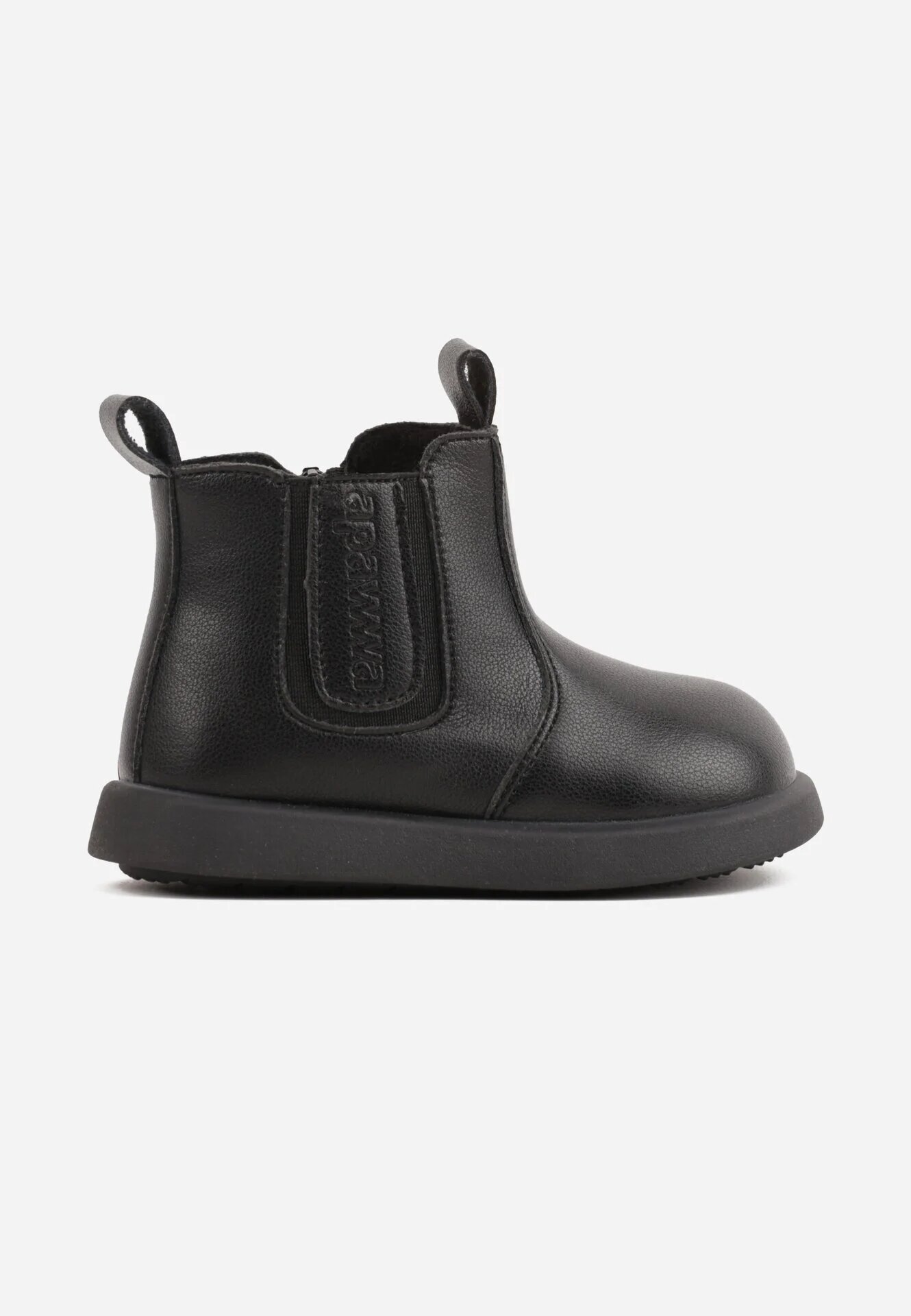 apawwa Botine Casual în Stil Chelsea cu Vârf Larg Dionne Negre