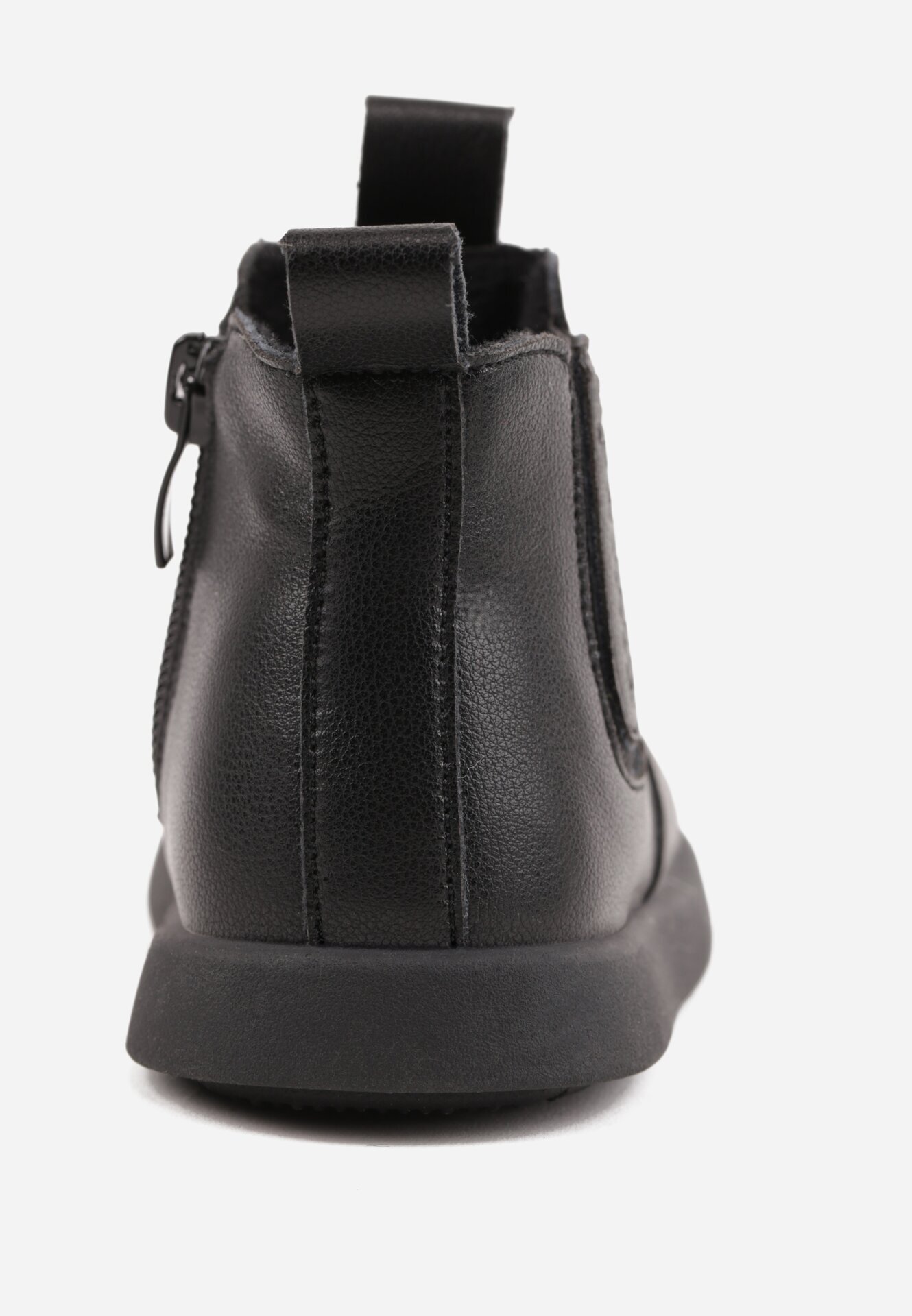 apawwa Botine Casual în Stil Chelsea cu Vârf Larg Dionne Negre