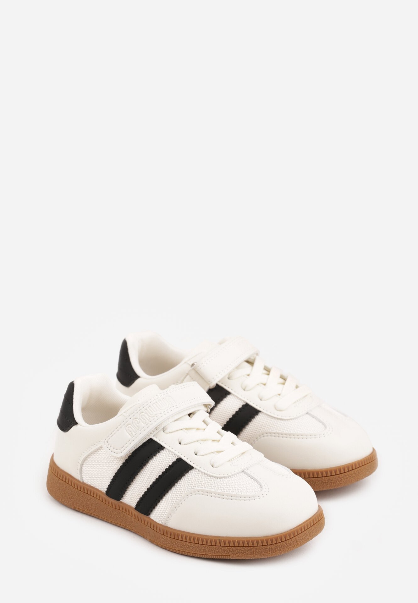 apawwa Pantofi Sport Bej Sneakerși cu Branț din Piele și Curele Fyrora