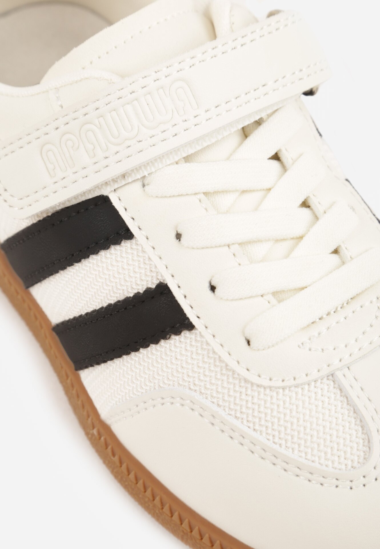 apawwa Pantofi Sport Bej Sneakerși cu Branț din Piele și Curele Fyrora