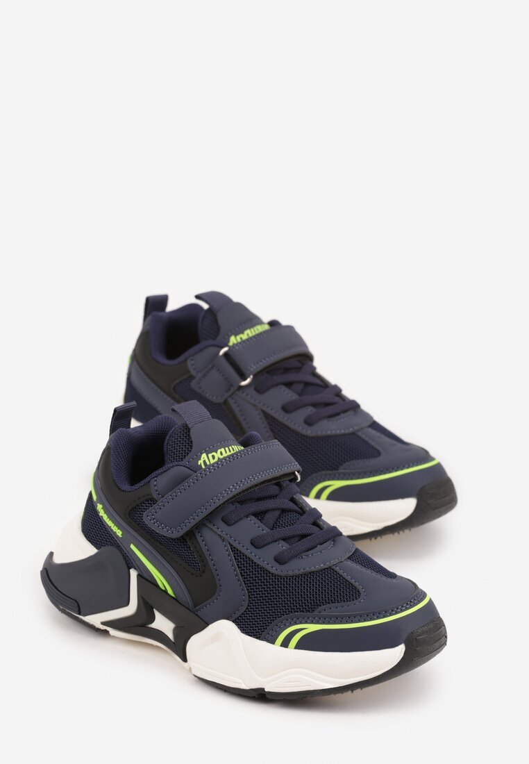 apawwa Pantofi Sport Bleumarin Sneakers cu Motiv Geometric Hythia