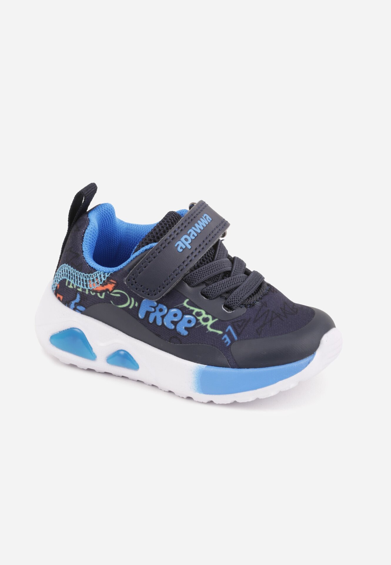 apawwa Pantofi Sport cu Print Decorativ și Talpă Groasă Athendia Bleumarin