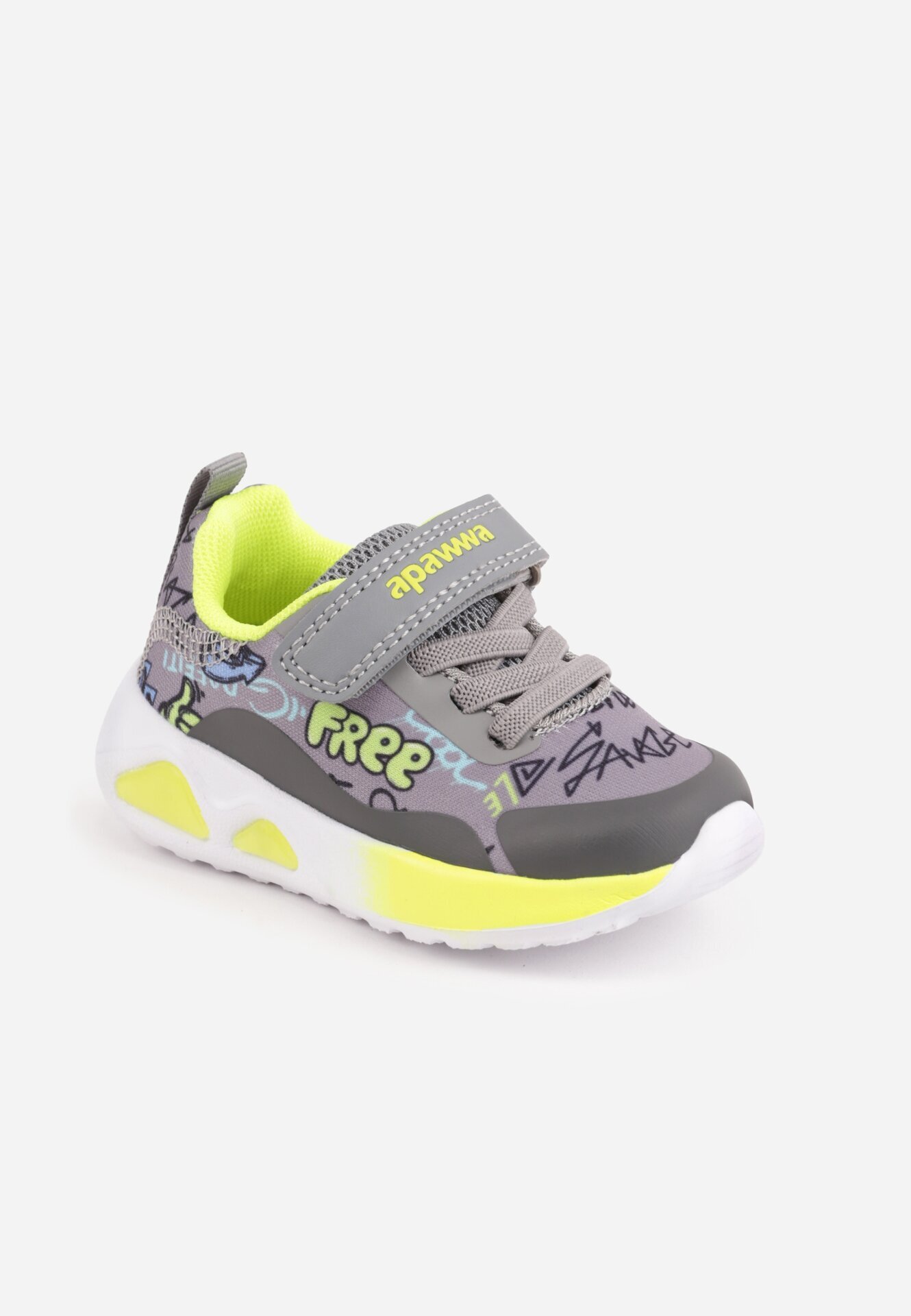 apawwa Pantofi Sport cu Print Decorativ și Talpă Groasă Athendia Gri