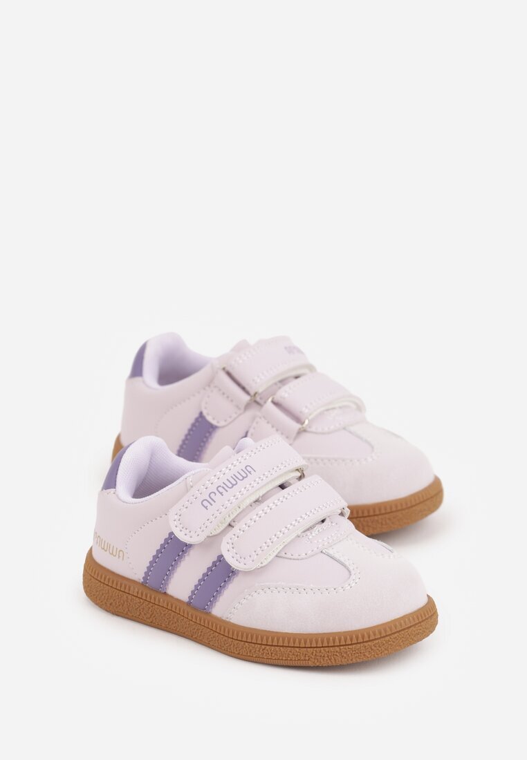 apawwa Pantofi Sport Mov Sneakers cu branț din piele naturală și curele Petogenia