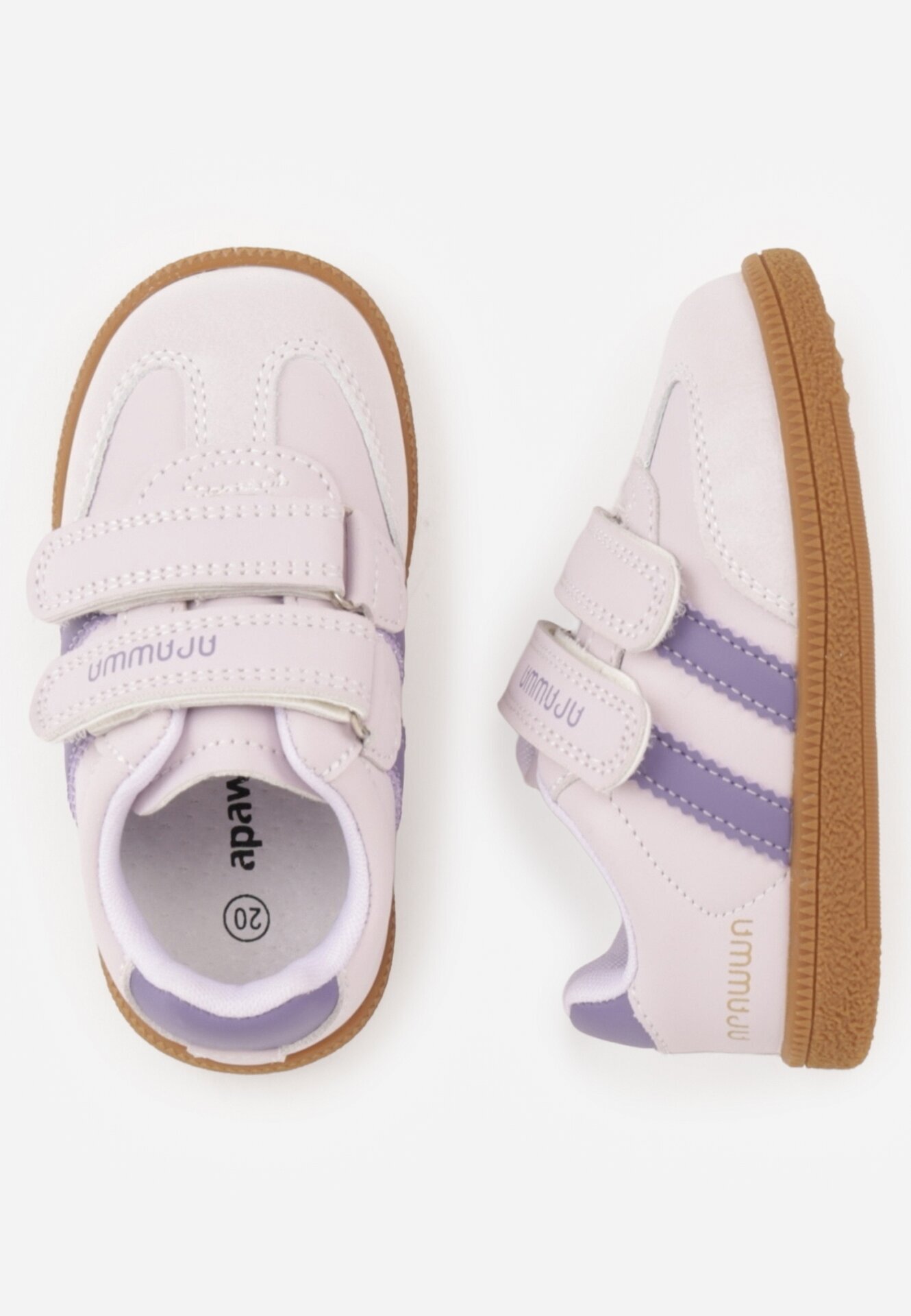 apawwa Pantofi Sport Mov Sneakers cu branț din piele naturală și curele Petogenia