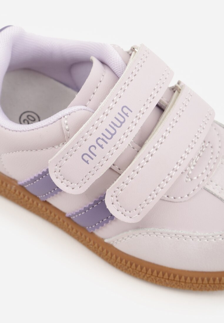apawwa Pantofi Sport Mov Sneakers cu branț din piele naturală și curele Petogenia
