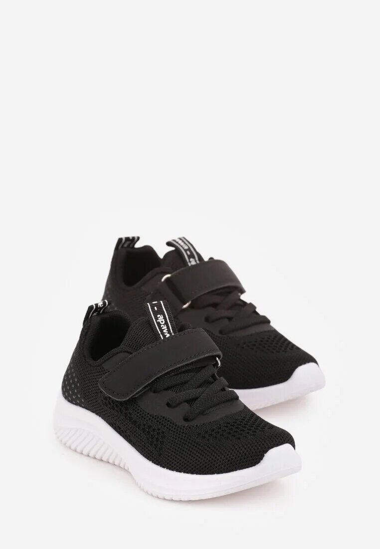 apawwa Pantofi Sport Negru-Alb Sneakers cu Perforații și Talpă în Relief Uriltora