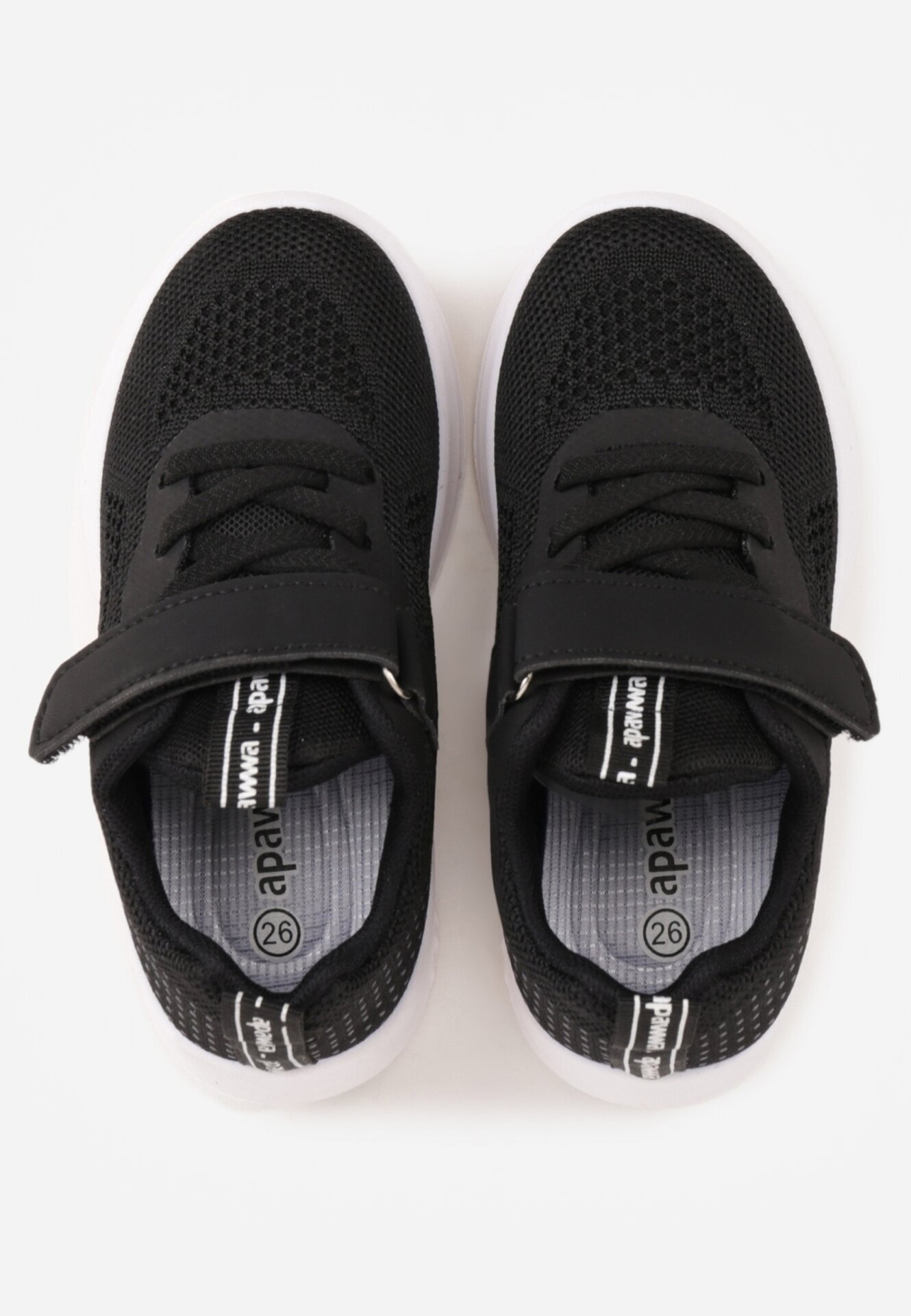 apawwa Pantofi Sport Negru-Alb Sneakers cu Perforații și Talpă în Relief Uriltora