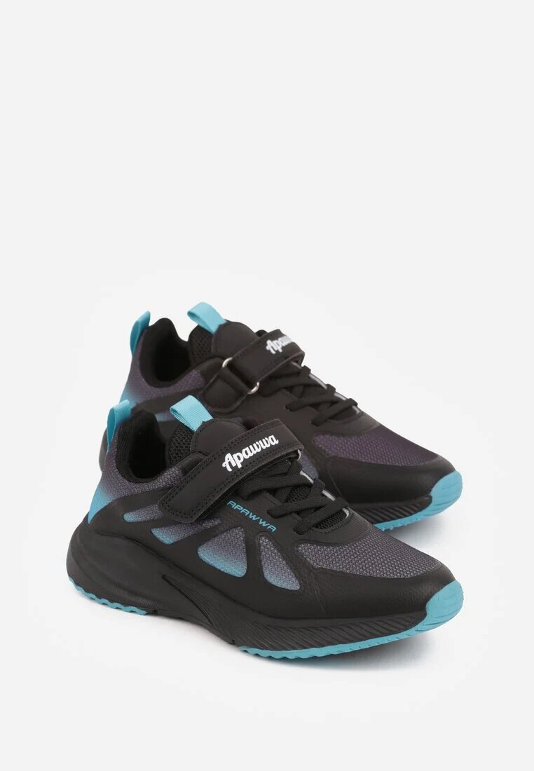 apawwa Pantofi Sport Negru-Bleumarin Sneakers cu Model Geométric Phalilopei