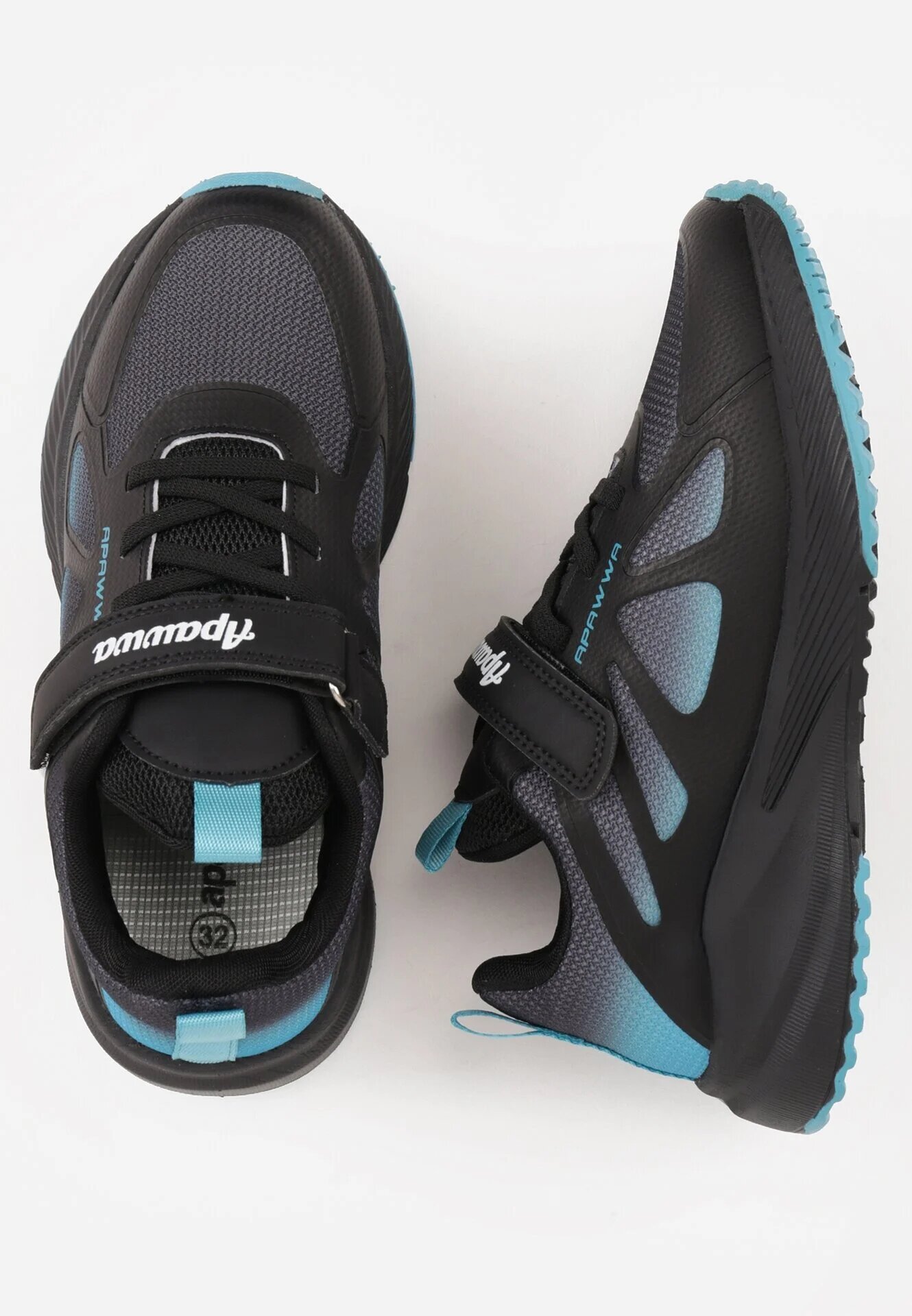 apawwa Pantofi Sport Negru-Bleumarin Sneakers cu Model Geométric Phalilopei