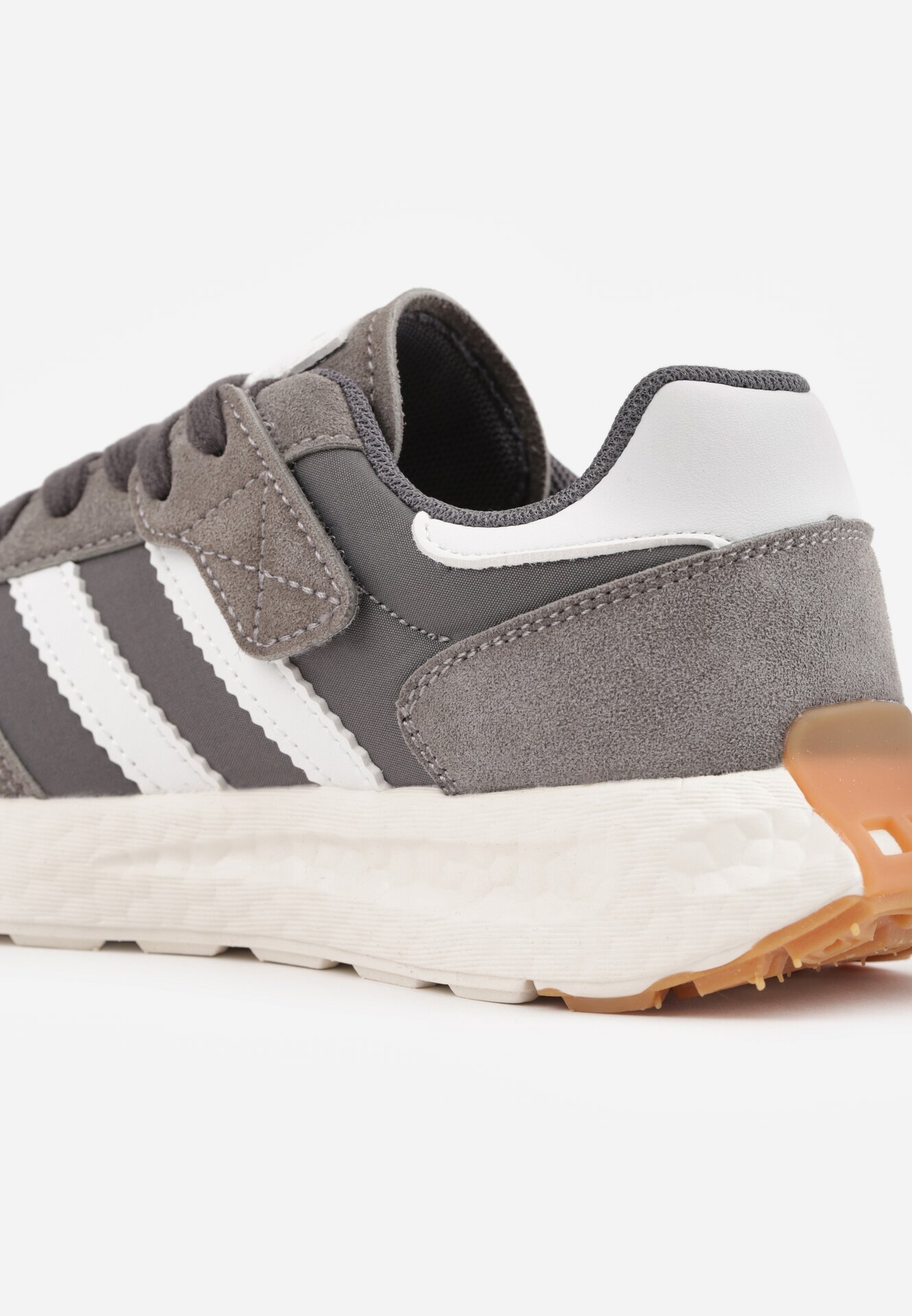 apawwa Pantofi sport sneakers cu scai și branț din piele Ladru Gri