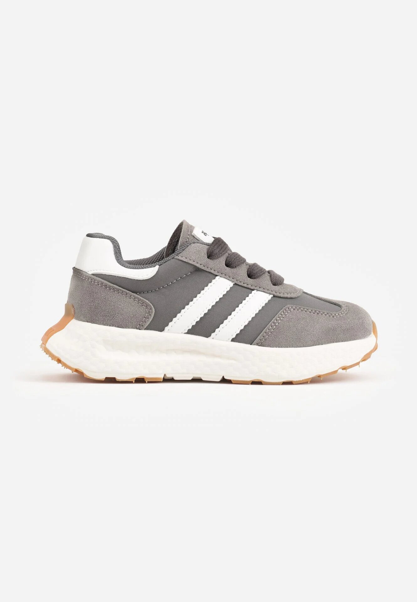 apawwa Pantofi sport sneakers cu scai și branț din piele Myrietara Gri