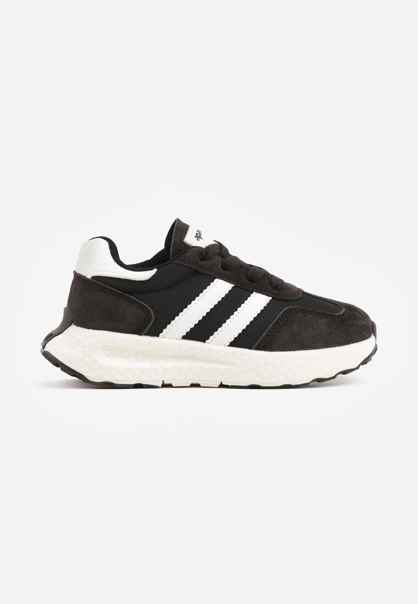 apawwa Pantofi sport sneakers cu scai și branț din piele Myrietara Negri