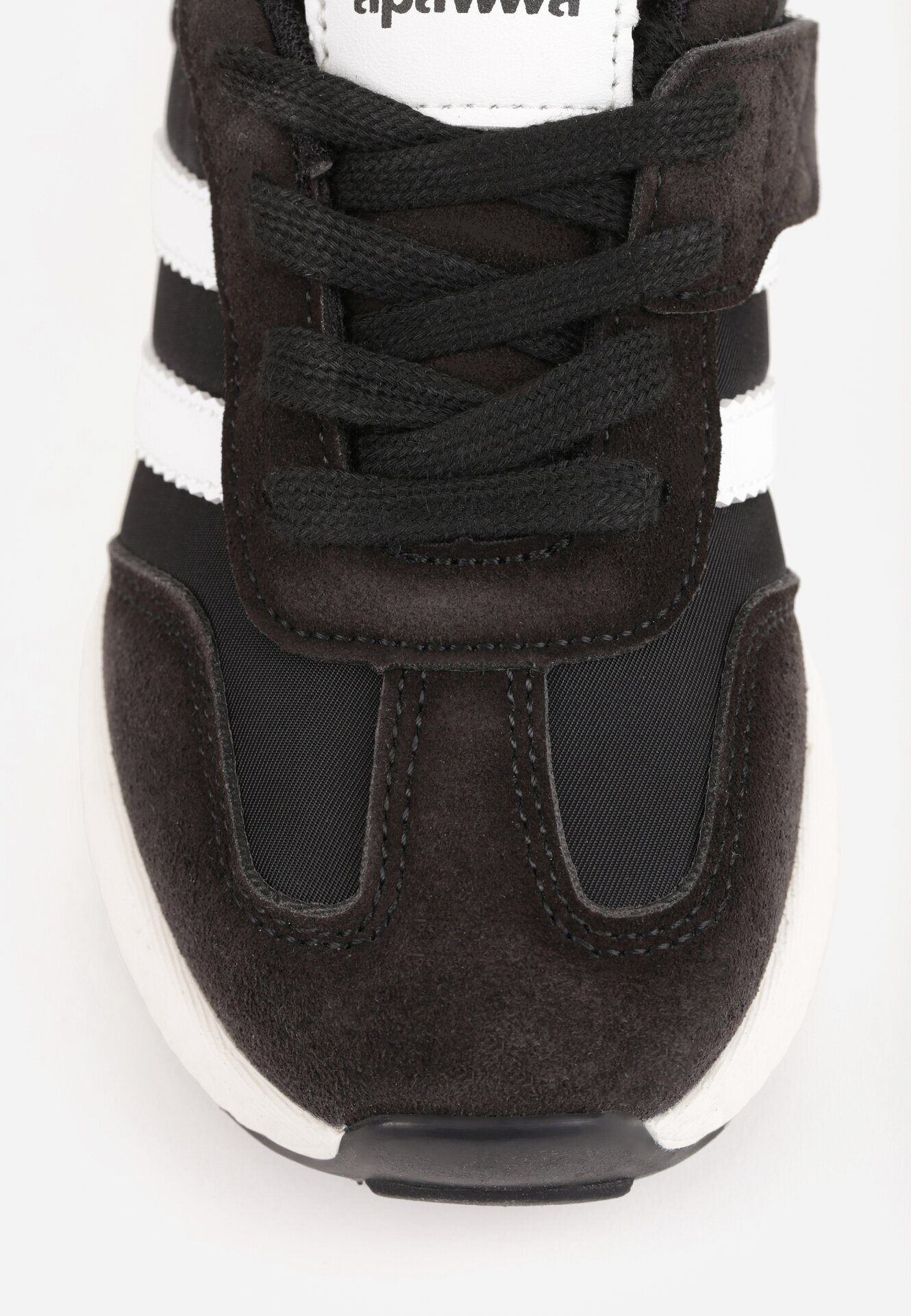 apawwa Pantofi sport sneakers cu scai și branț din piele Myrietara Negri