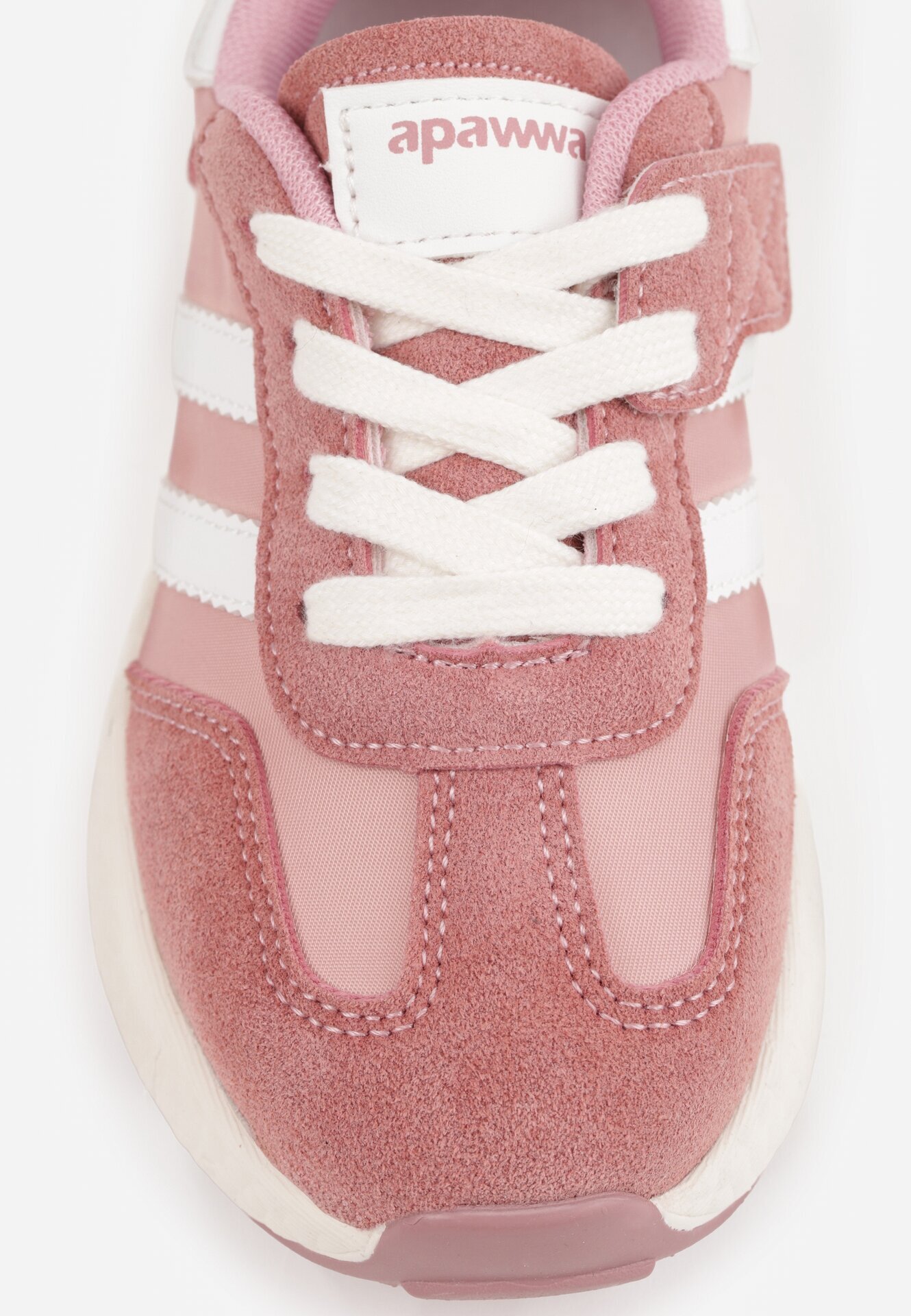 apawwa Pantofi sport sneakers cu scai și branț din piele Myrietara Roz