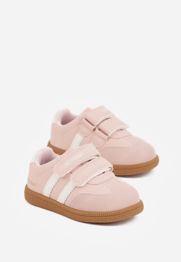apawwa Pantofi Sport Sneakers Roz cu Branț din Piele Naturală și Curele Petogenia
