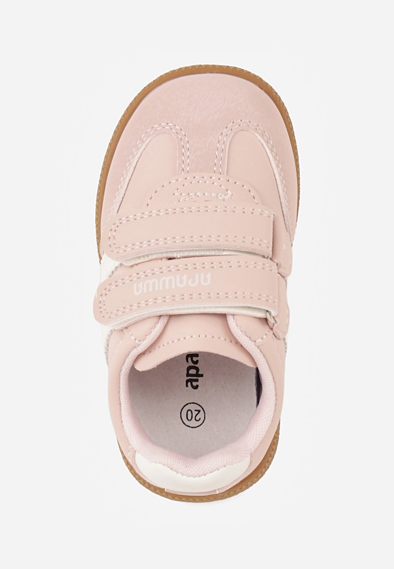 apawwa Pantofi Sport Sneakers Roz cu Branț din Piele Naturală și Curele Petogenia