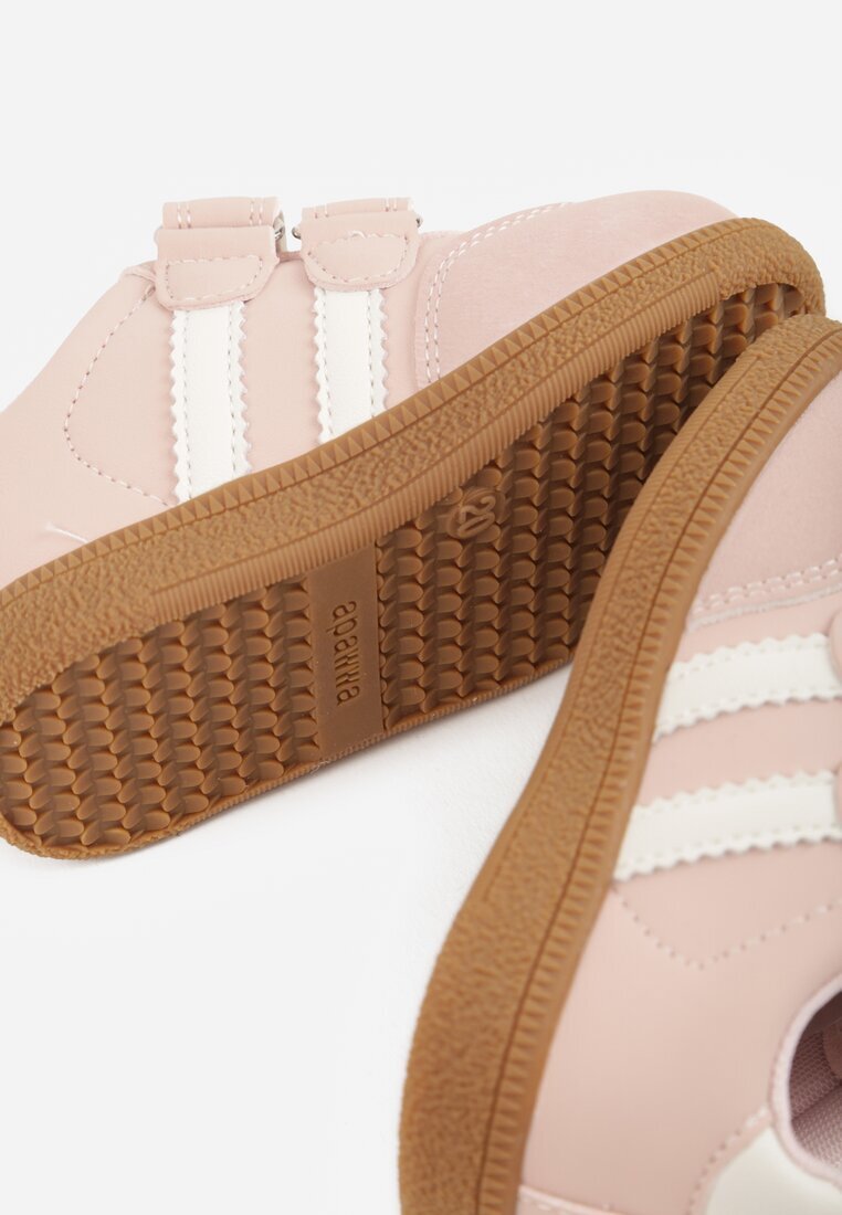 apawwa Pantofi Sport Sneakers Roz cu Branț din Piele Naturală și Curele Petogenia