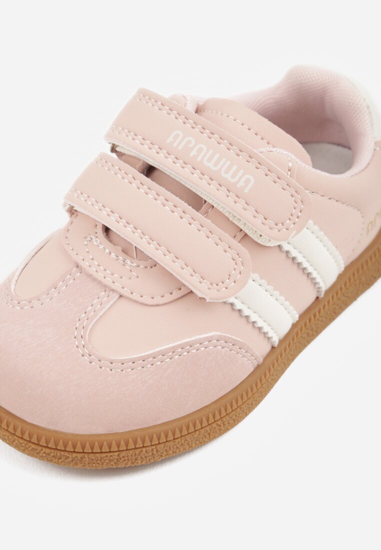 apawwa Pantofi Sport Sneakers Roz cu Branț din Piele Naturală și Curele Petogenia